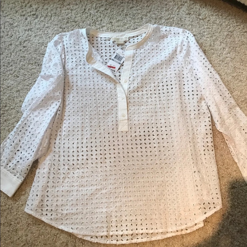 *BRAND NEW* Michael kors white eyelit top w/ tags